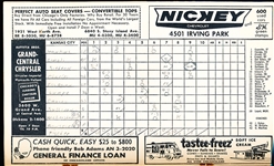 1963 Kansas City Athletics @ Chicago White Sox Scorebook