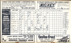 1965 New York Yankees @ Chicago White Sox MLB Scorebook