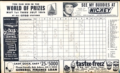 1966 Washington Senators @ Chicago White Sox MLB Scorebook