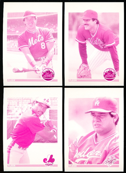 1987 Fleer Baseball White Front Error Variations- 4 Diff.
