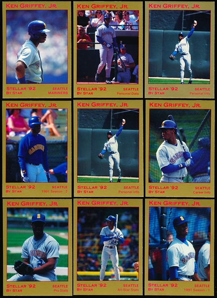 1992 Star Co. “Stellar” Ken Griffey Jr.- 9 Asst