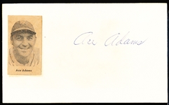 Autographed Ace Adams MLB Index Card