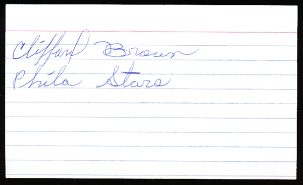 Autographed Clifford Brown 3 x 5” Card