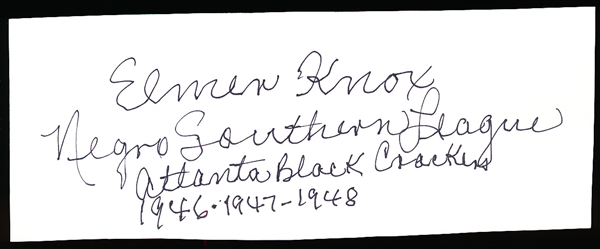 Autographed Elmer Knox 7-3/4” x 3” Cut Signature