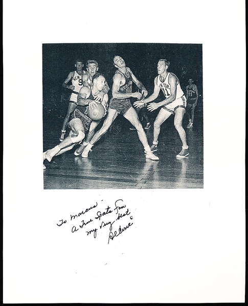 Autographed Al Cervi, Syracuse Nationals NBA 8” x 10” Backer Board with a B/W Bskt. Photo Attached
