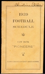 1939 East Bank, W. Va. Pioneers High School Ftbl. Schedule/Booklet