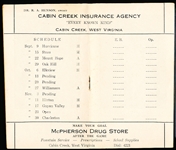 1939 East Bank, W. Va. Pioneers High School Ftbl. Schedule/Booklet