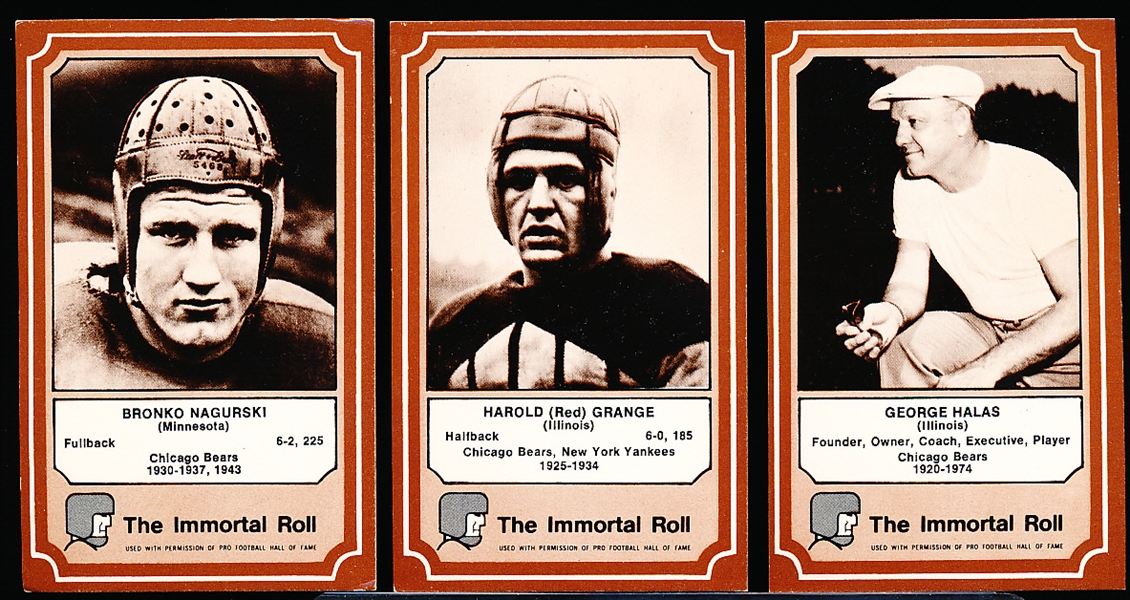 1975 Fleer Patches Ftbl. “The Immortal Roll”- 1 Complete Card Set of 84