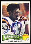Autographed 1975 Topps Ftbl. #130 Nate Wright, Vikings