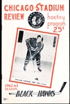 January 27, 1963 Montreal Canadiens @ Chicago Black Hawks NHL Program- Red Hay Cover
