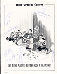 Autographed 1965-66 Detroit Red Wings 8” x 11” Cartoon Page- Signed by 7- JSA LOA