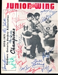 Autographed Team Signed Group of 21 1971-72 Detroit Red Wings NHL on a Detroit Junior Wings Program- JSA LOA