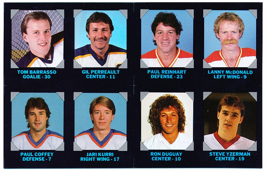 1985-86 Seven Eleven Hockey Credit Card- Uncut Sheet of Four Cards