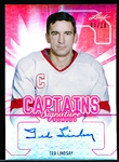2015-16 Leaf Hockey “Captains Signature Series Red” #SC-TL1 Ted Lindsay, Red Wings- #5/10!