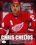 Autographed Chris Chelios Menards Promotional Color 8” x 10” NHL Red Wings Photo- JSA Certified