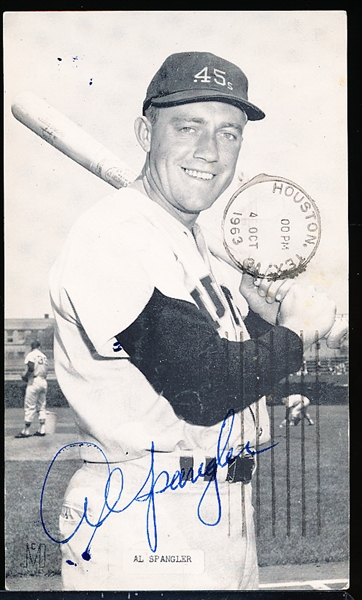 Autographed Al Spangler 1963 Houston Colt .45s J. D. McCarthy Postcard