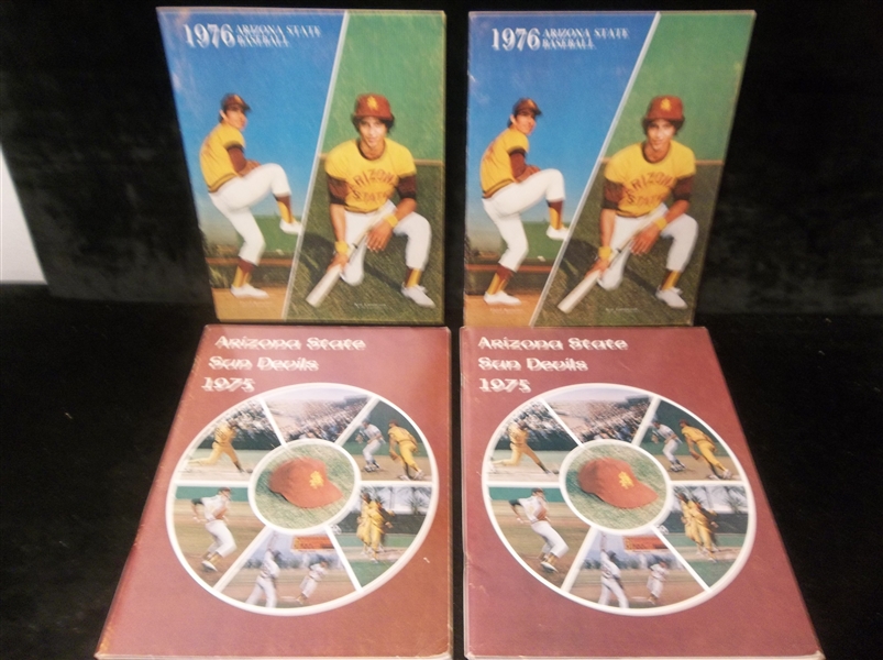 1975-76 Arizona State NCAA College Baseball Media Guides- 4 Asst.