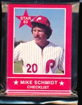 1983 Star Bsbl. “Mike Schmidt”- 1 Complete Set of 15 Cards in Original Baggie