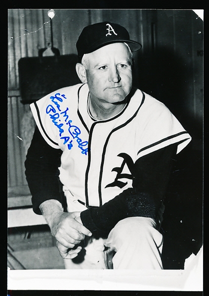 Autographed Les McCrabb Philadelphia A’s B/W 3-½” x 5” Photo