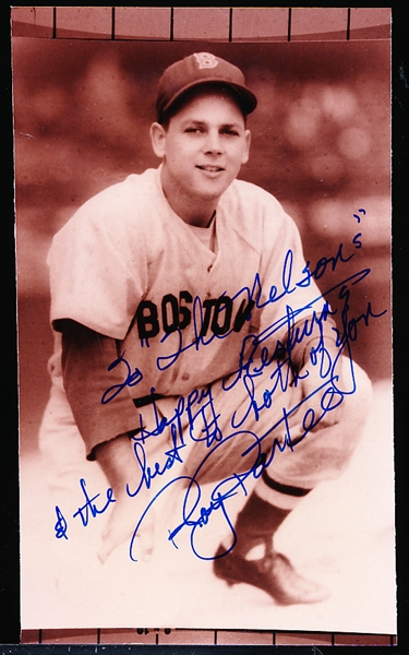 Autographed Roy Partee Boston Red Sox MLB B/W 3-½” x 6” Photo