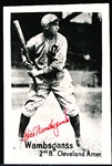 Autographed Bill Wambsganss Cleveland Indians MLB B/W 3-¼” x 4-7/8” Photo