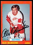 Autographed 1973-74 Topps Hockey #141 Alex Delvecchio, Red Wings