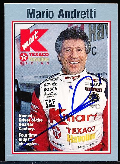 Autographed 1993 K-Mart Mario Andretti Indy Card