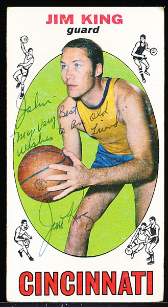 Autographed 1969-70 Topps Bskbl. #66 Jim King, Royals