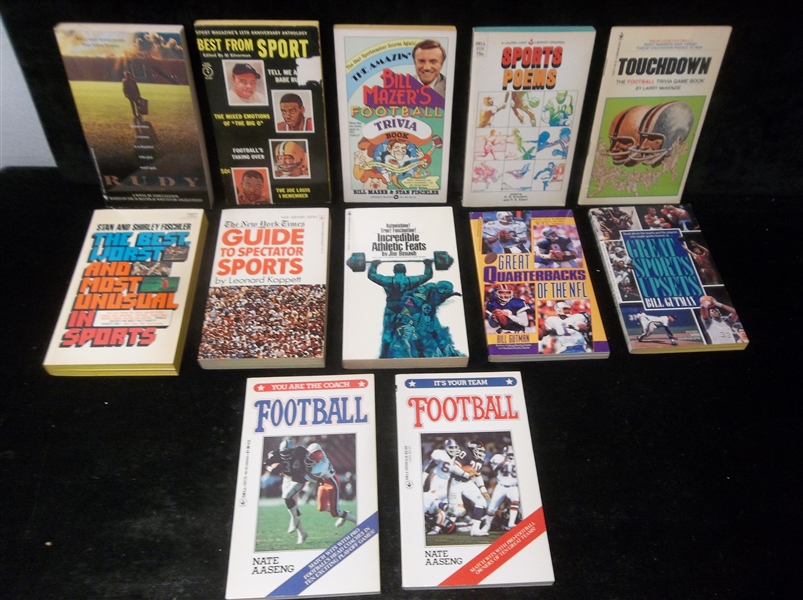 12 Diff. Sports Related (Mostly Football) Softcover Books