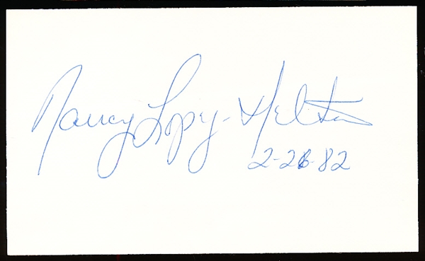 Autographed Nancy Lopez-Melton Golf Index Card