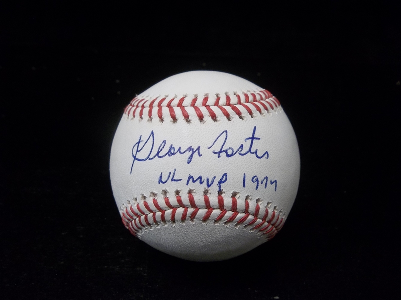 Lot Detail - Autographed & Inscribed George Foster MLB (Manfred Comm ...