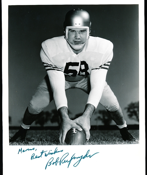 Autographed Bob Reifsnyder Navy NCAA 8” x 10” Backer Board with B/W Photo Attached