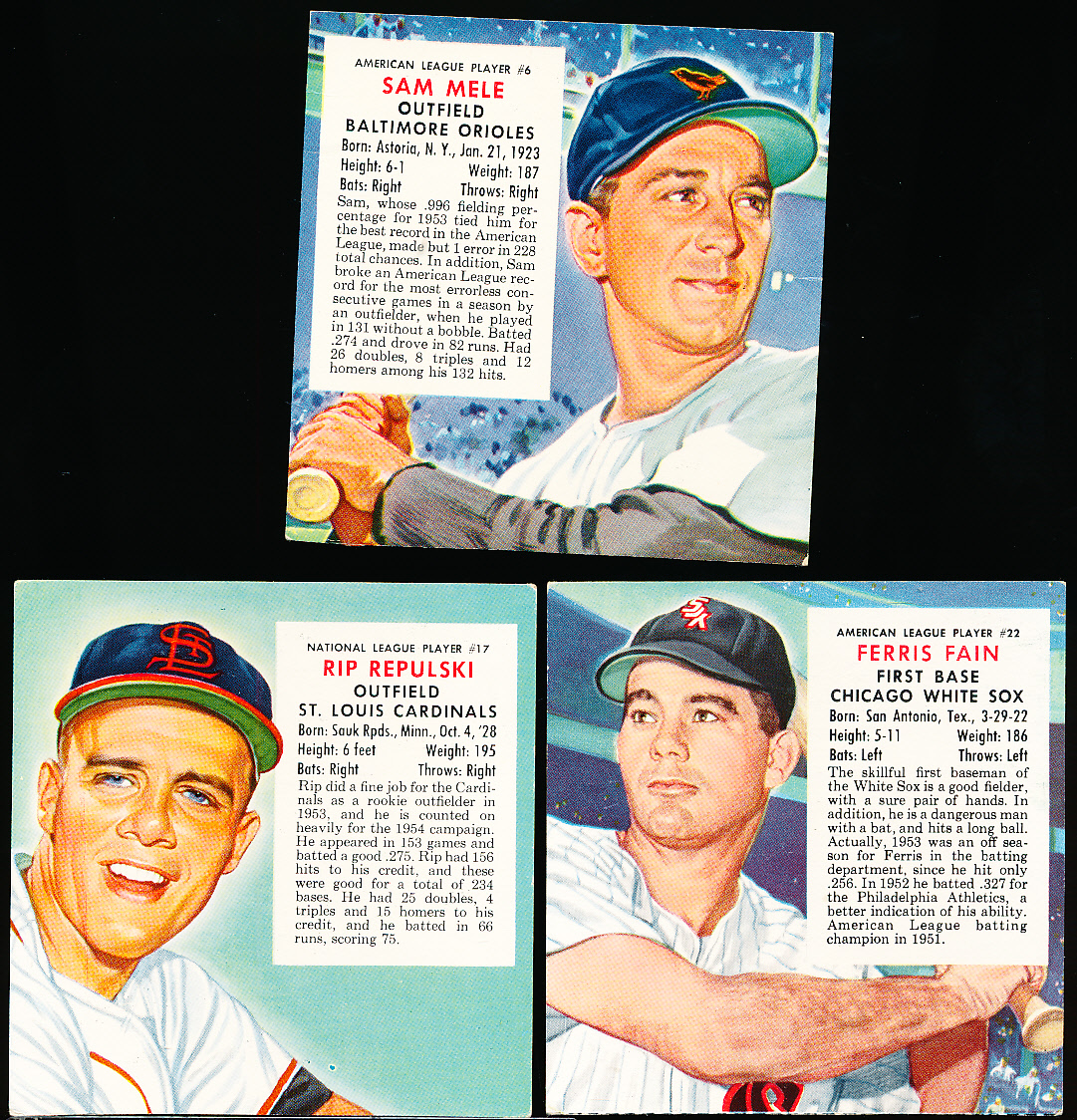 Lot Detail - 1954 Red Man Tobacco Bb- No Tabs- 3 Diff-May expiration backs.