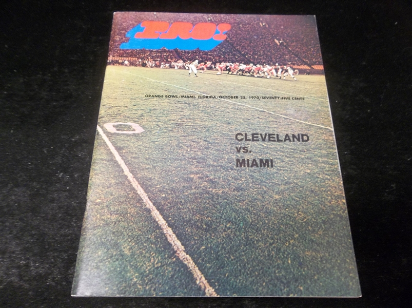 Lot Detail - October 25, 1970 Cleveland Browns @ Miami Dolphins NFL Program