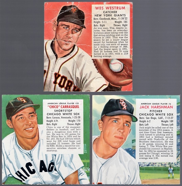 Three Red Man Baseball Cards- No Tabs
