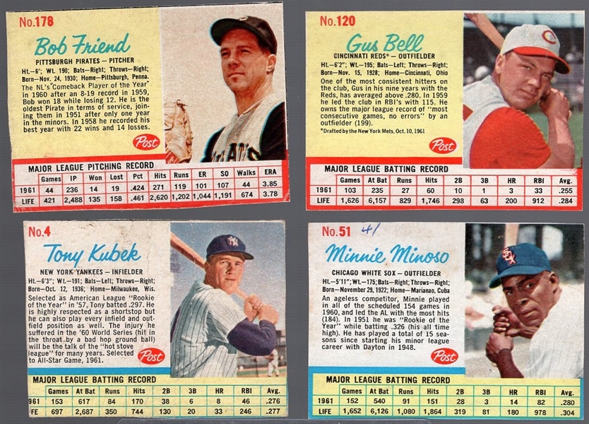 1962 Post Cereal Bb- 20 Cards