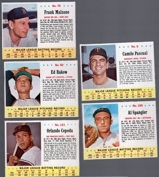 1963 Jello Baseball- 5 Diff