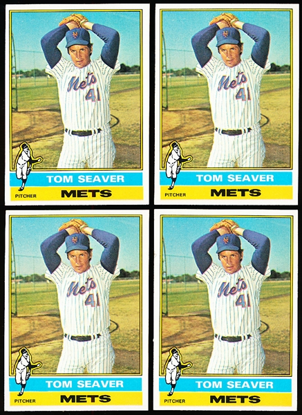 1976 Topps Bb- #600 Tom Seaver, Mets- 4 Cards