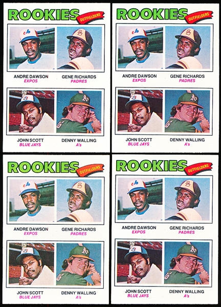 1977 Topps Bb- #473 Andrew Dawson RC- 4 Cards