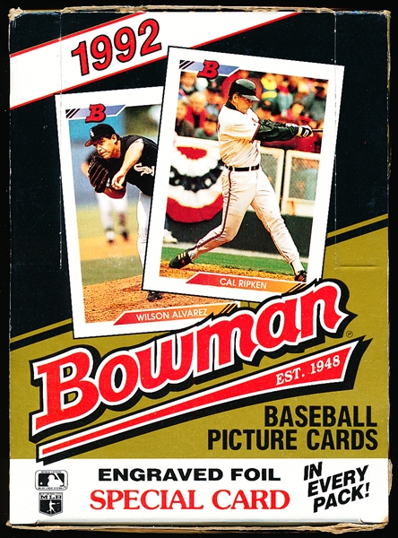1992 Bowman Baseball- 1 Unopened Wax Box