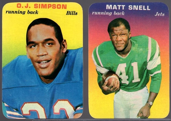 1970 Topps Fb Super Glossy- 2 Diff