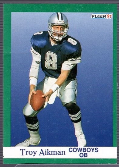 1991 Fleer Fb Errors- Troy Aikman Front/ Andy Van Slyke Baseball Back