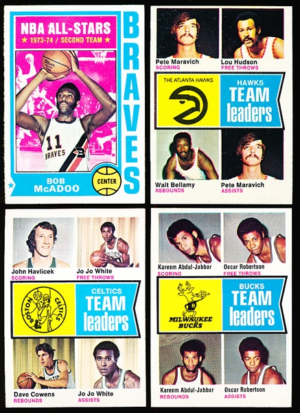 1974-75 Topps Bask- 4 Diff Stars