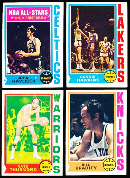 1974-75 Topps Bask- 4 Diff Stars