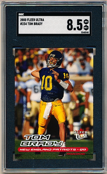 2000 Fleer Ultra Football #234 Tom Brady RC- SGC Graded Near Mint to Mint + 8.5.