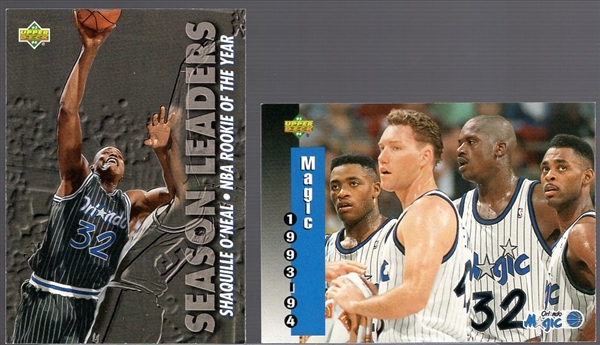 1993-94 Upper Deck Bask-Shaq Cards- 22 Cards- #177 Shaquille O’Neal Season Leaders- 6 Cards