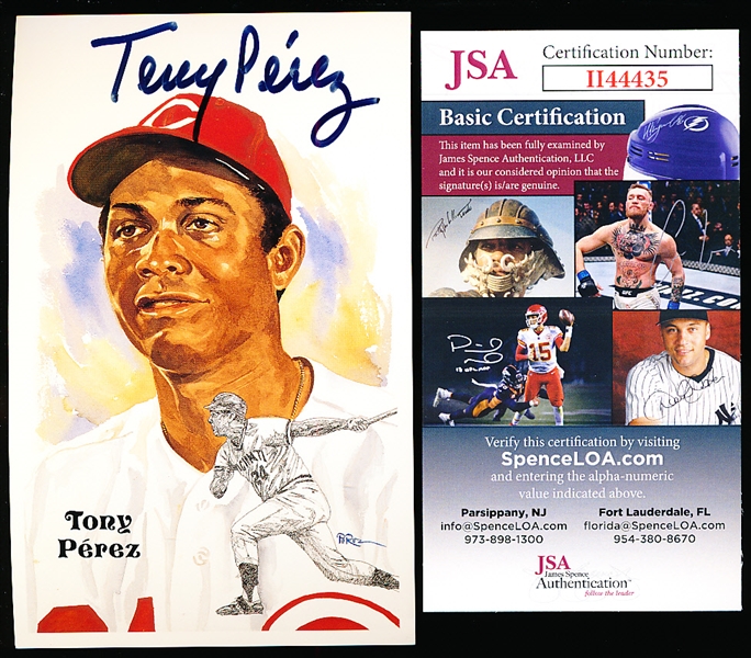 Autographed 2001 Perez-Steel Postcard- #248 Tony Perez- #1023/10,000- JSA Certified