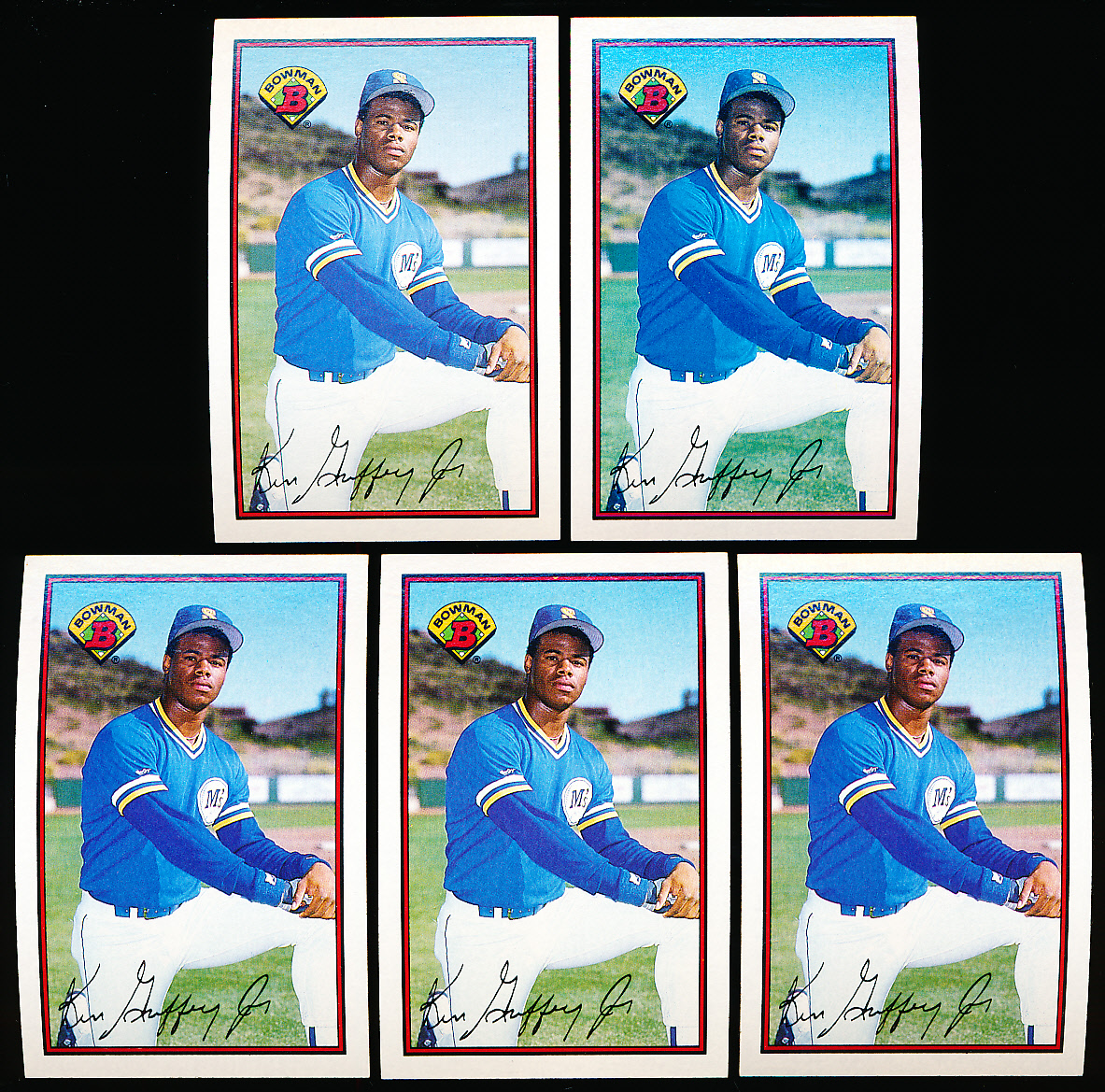 Lot Detail - 1989 Bowman Bb- #220 Ken Griffey Jr. RC, Mariners- 5 Cards