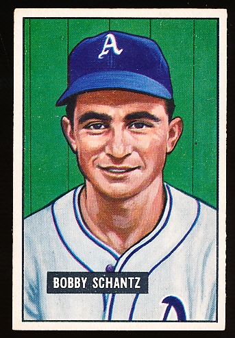 1951 Bowman Bb- #227 Bobby Schantz, Phila A’s