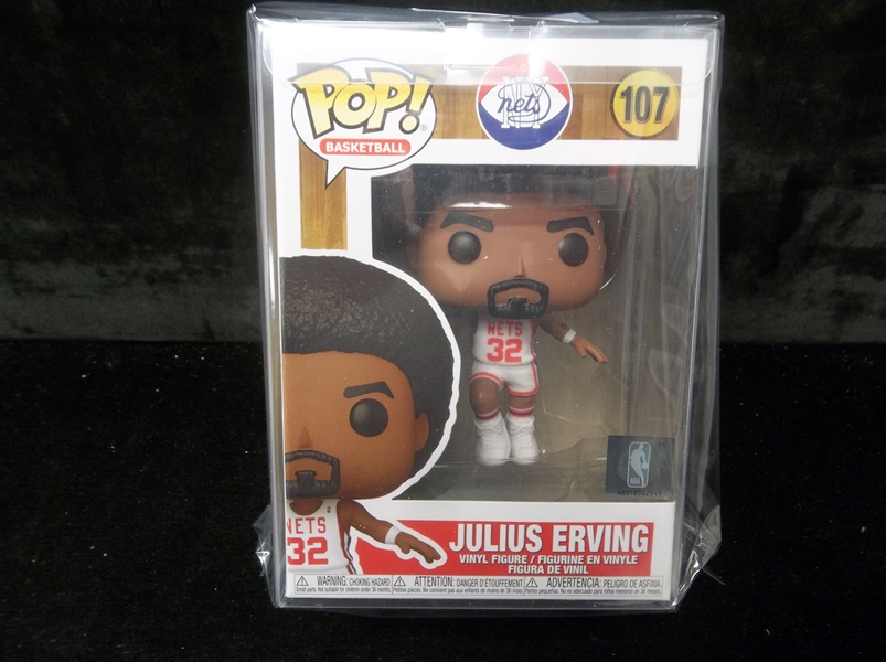 2021 Funko Pop NBA Hardwood Classics Bskbl. Figure #107 Julius Erving, New York Nets